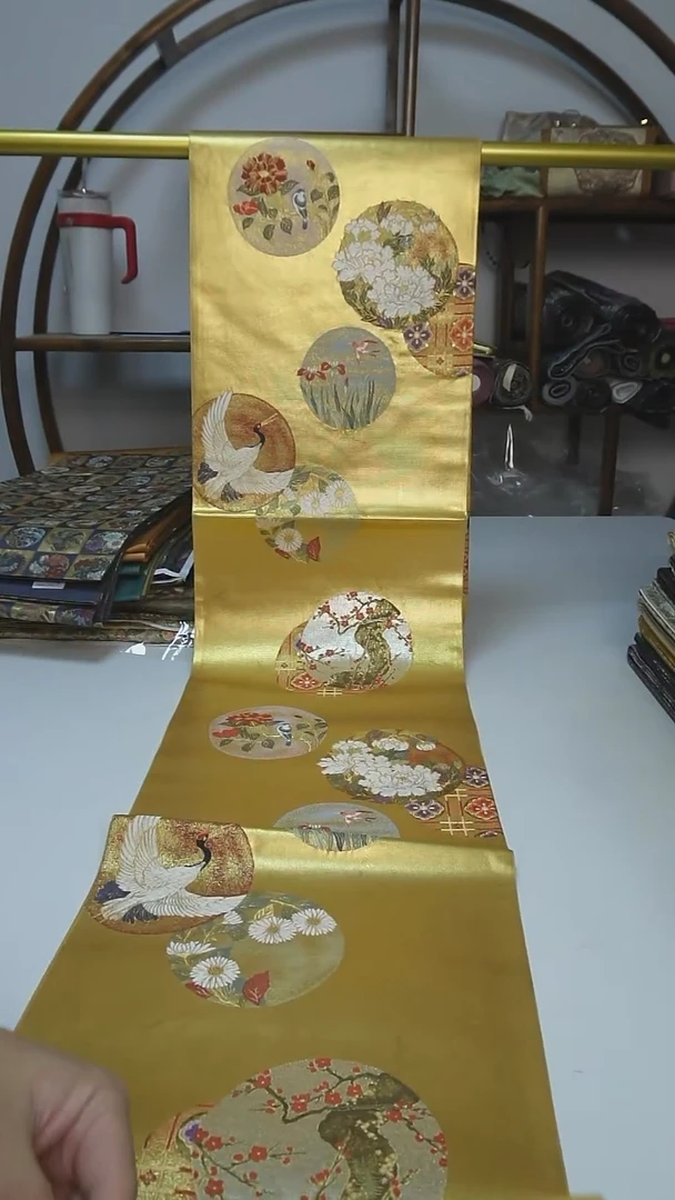 织绣36西阵织六通花鸟