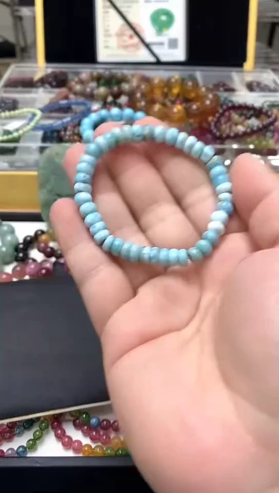 未镶嵌针钠钙石（海纹石）手链手链19
