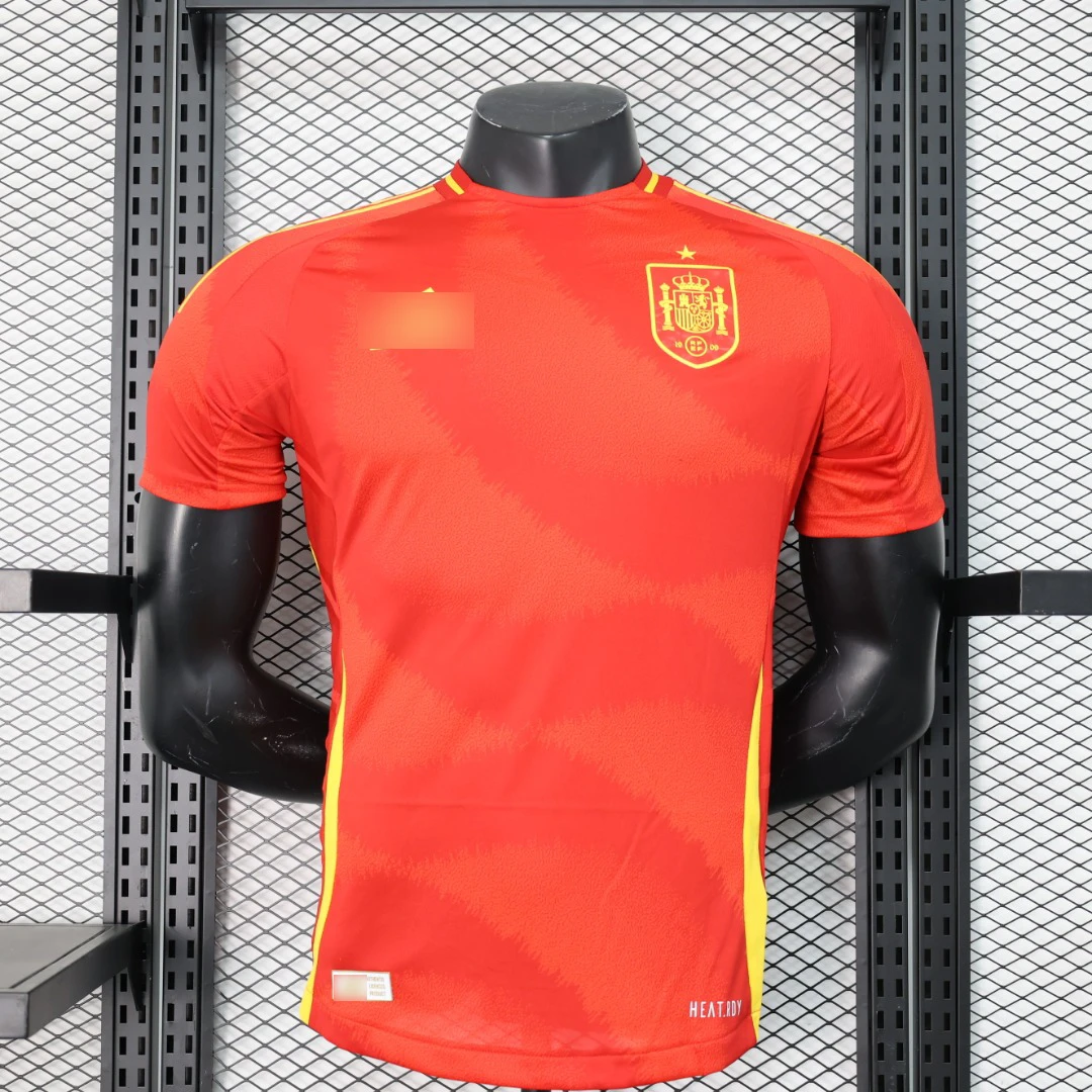 2425西班牙国家队主场短袖球员版速干通风透气足球服可定制印号