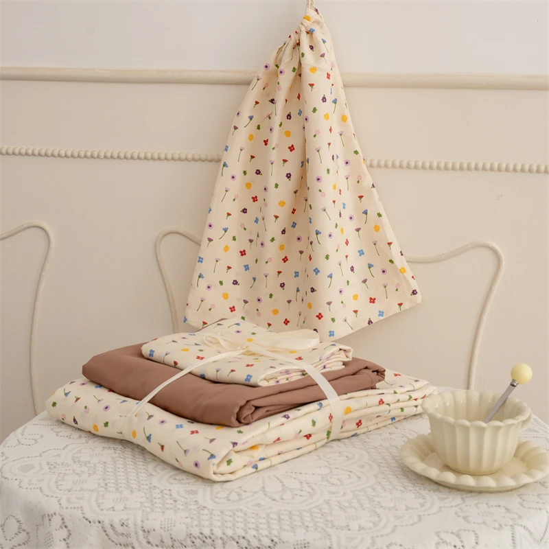 沐阳 · 网红款韩国尤加利-咖 全棉斜纹ins风全棉三件套四件套