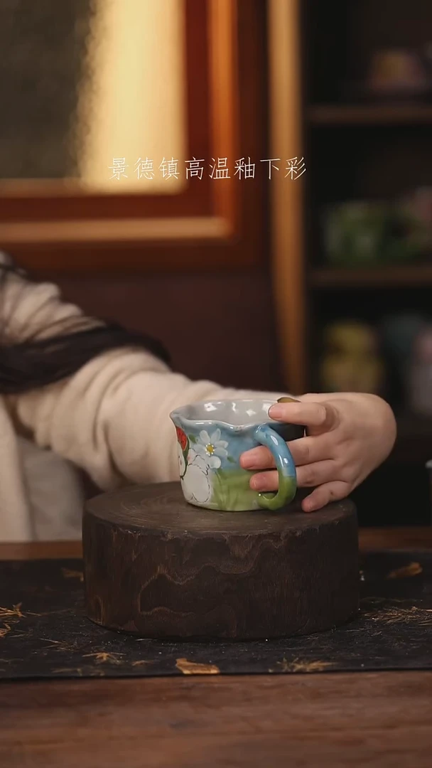 陶瓷景德镇高温釉下手绘陶瓷@L675@