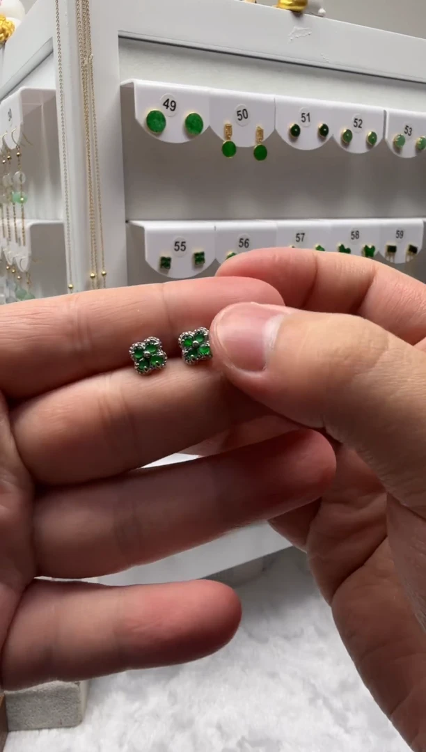 未镶嵌翡翠耳饰未镶嵌a货翡翠