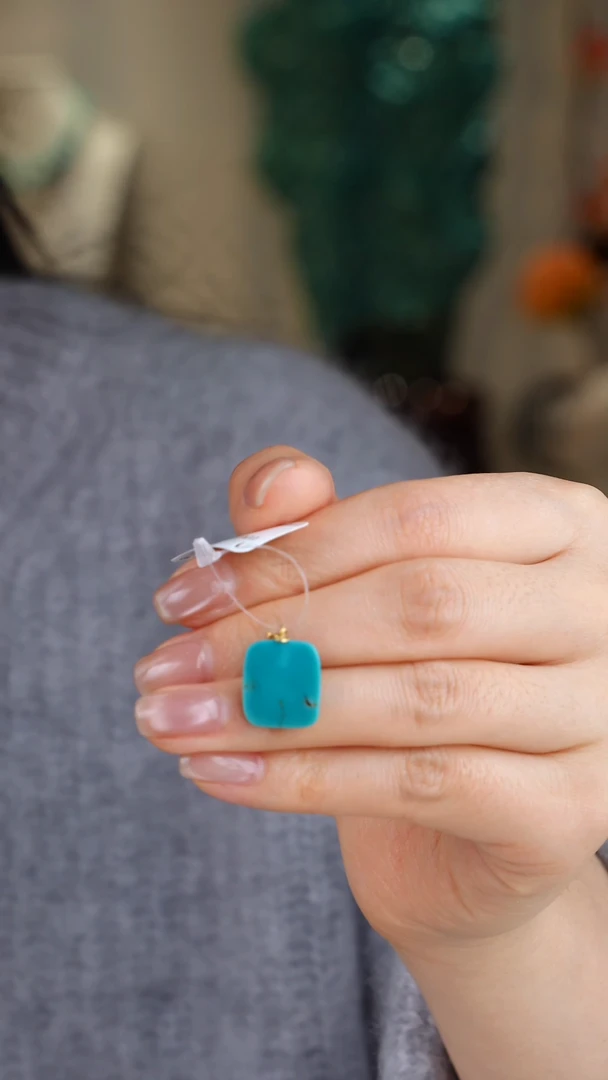 【闪购商品】绿松石吊坠(不含链)18K金镶嵌1