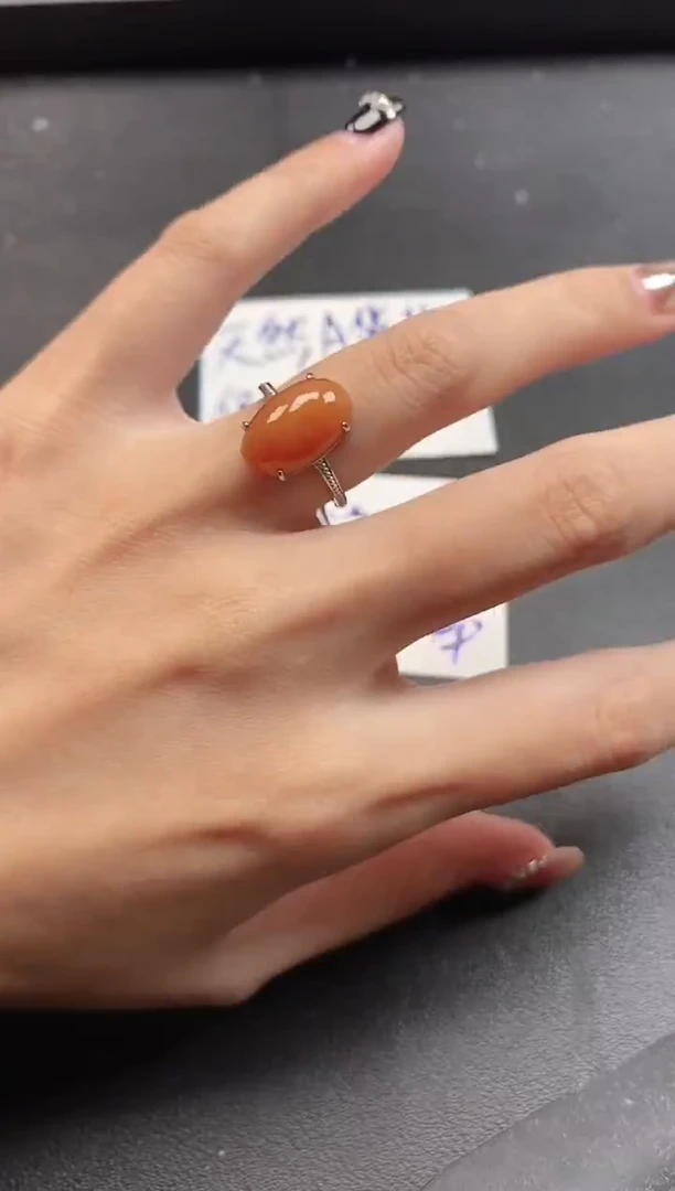 银S925镶嵌戒指翡翠4111