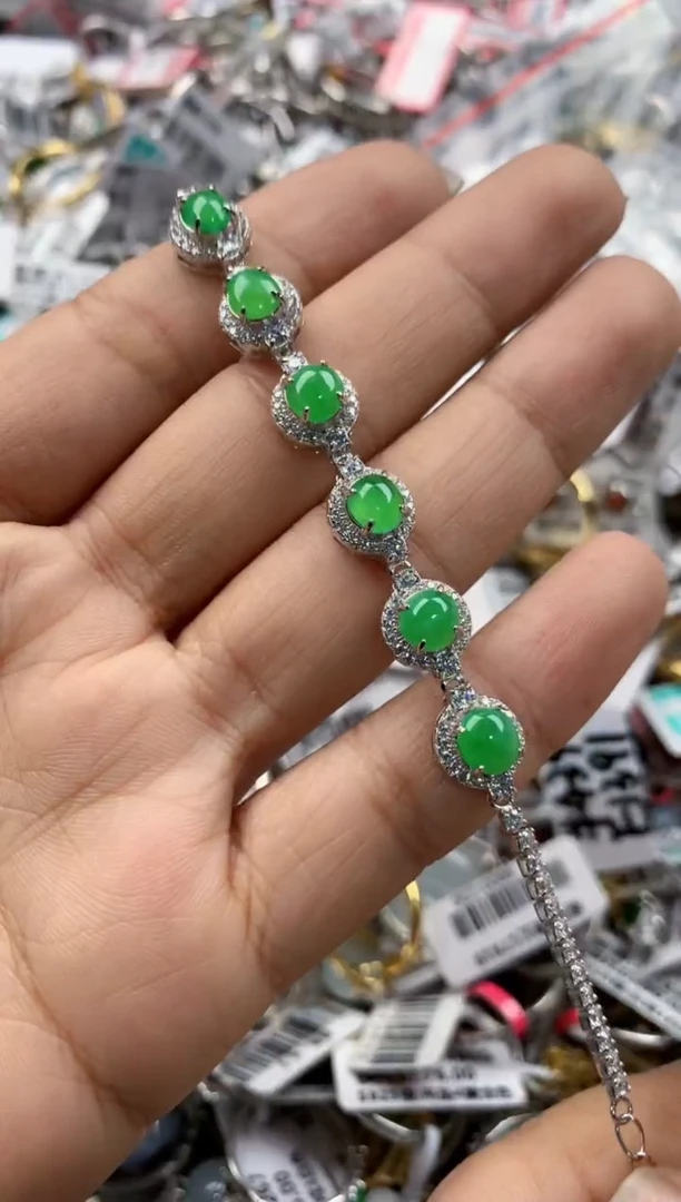 银S925镶嵌戒指翡翠141414---7