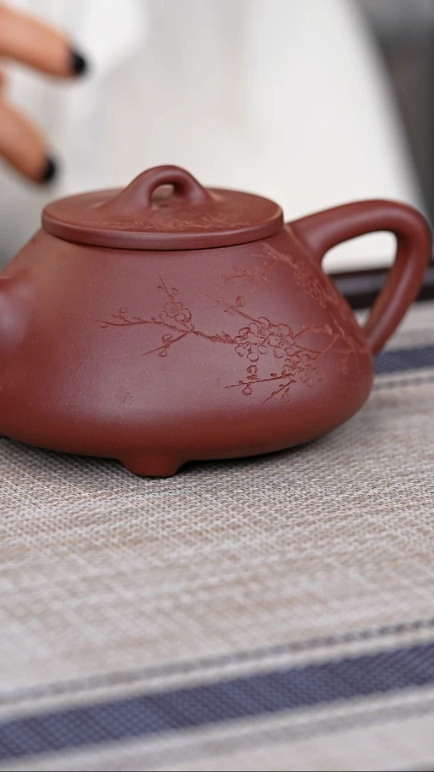 【闪购商品】紫砂茶壶红清水平盖石瓢