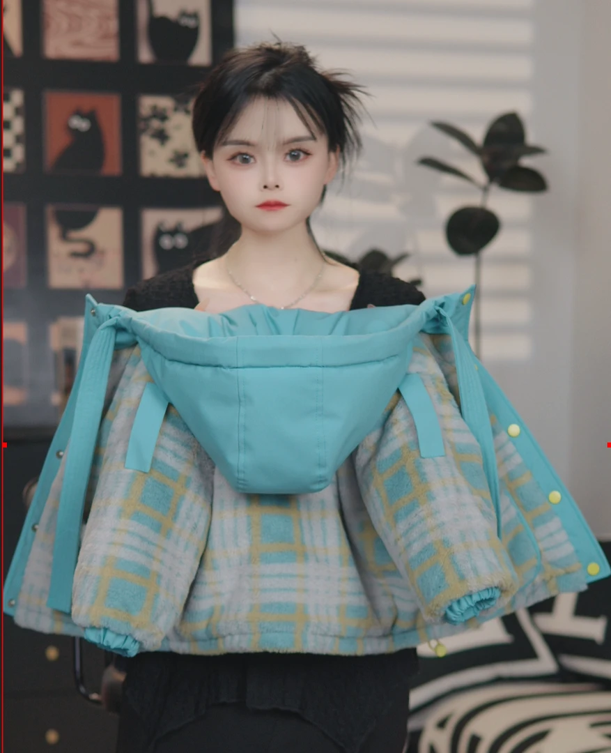 【小贝塔】男女宝宝冬季棉服中小童男童儿童加绒加厚棉衣连帽潮