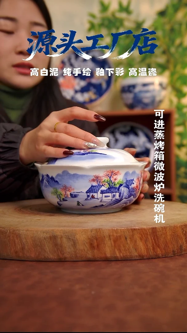 摆件白泥景德镇手工手绘陶瓷【食品级】117