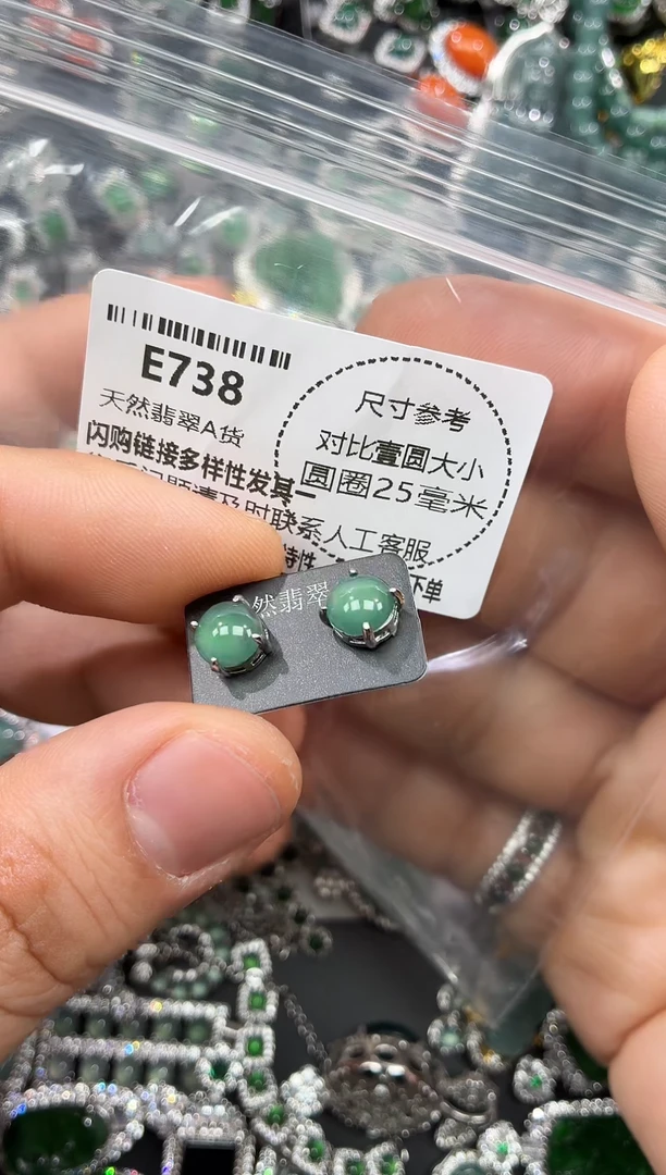 颈饰未镶嵌翡翠E738耳钉