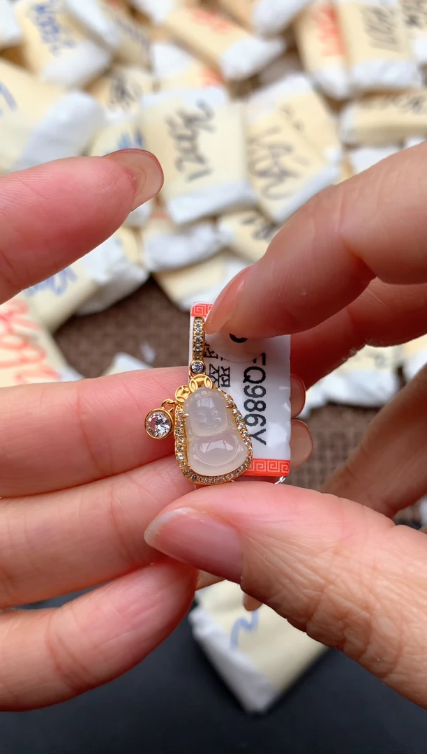 银S925镶嵌挂件翡翠一