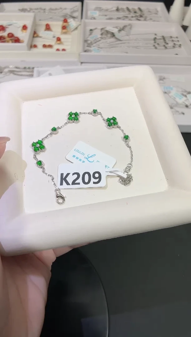 银S925镶嵌手链翡翠多样性发一K209