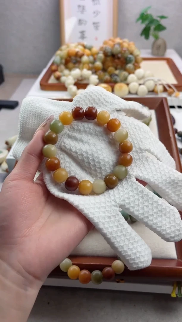 【闪购商品】菩提根/象牙果手串干磨苹果11*12mm手串V17