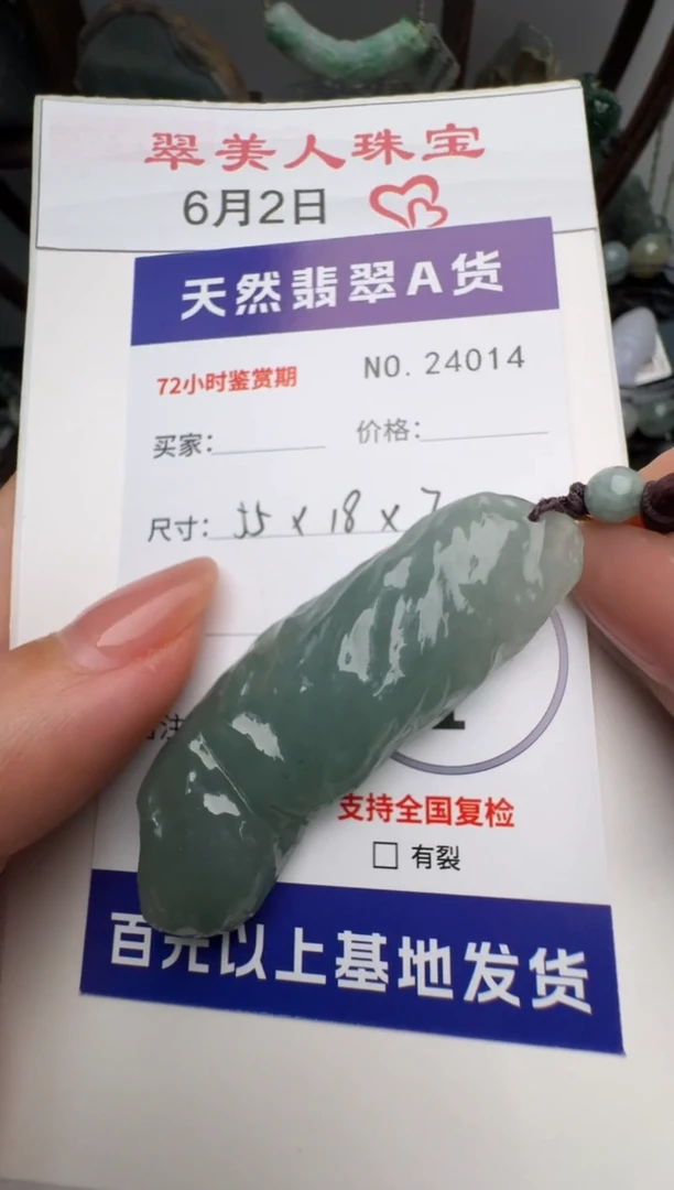 翡翠未镶嵌颈饰原石24014