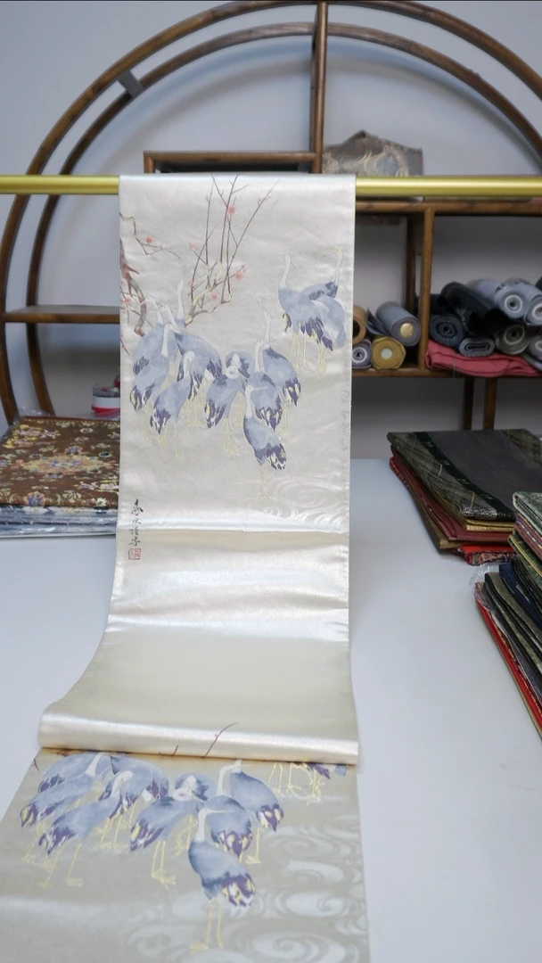 织绣61仙鹤花卉花卉