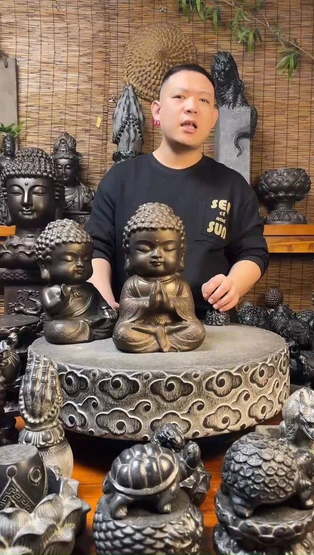 石材30宝宝佛天然青石雕刻