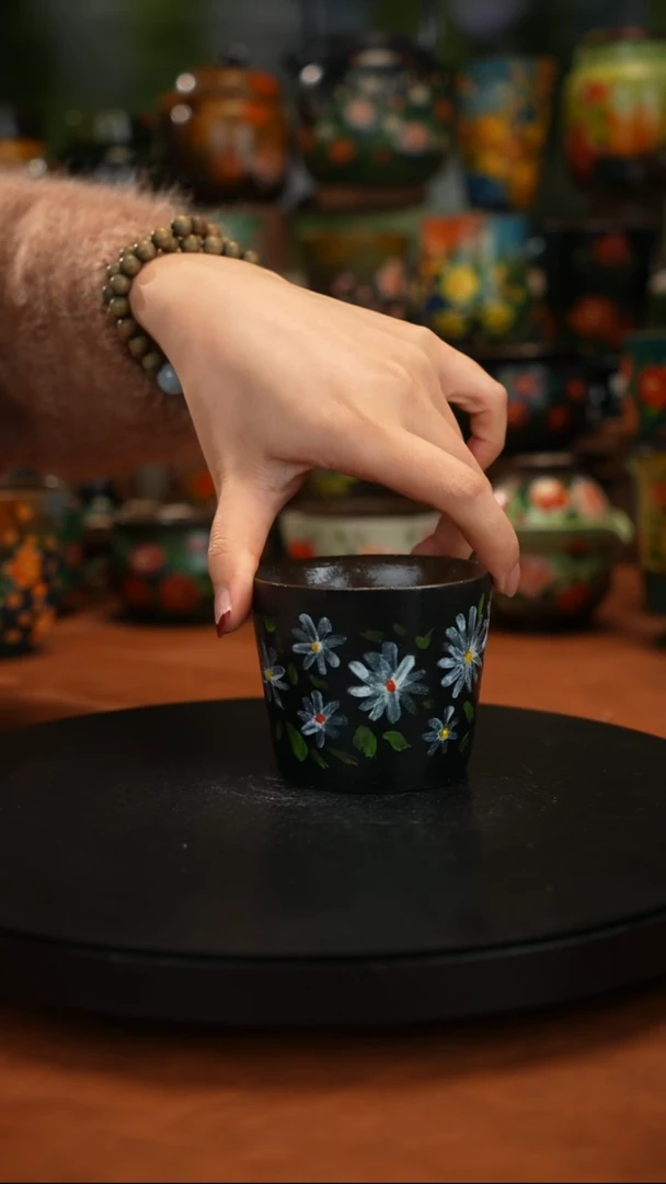 紫砂油画釉下彩手绘