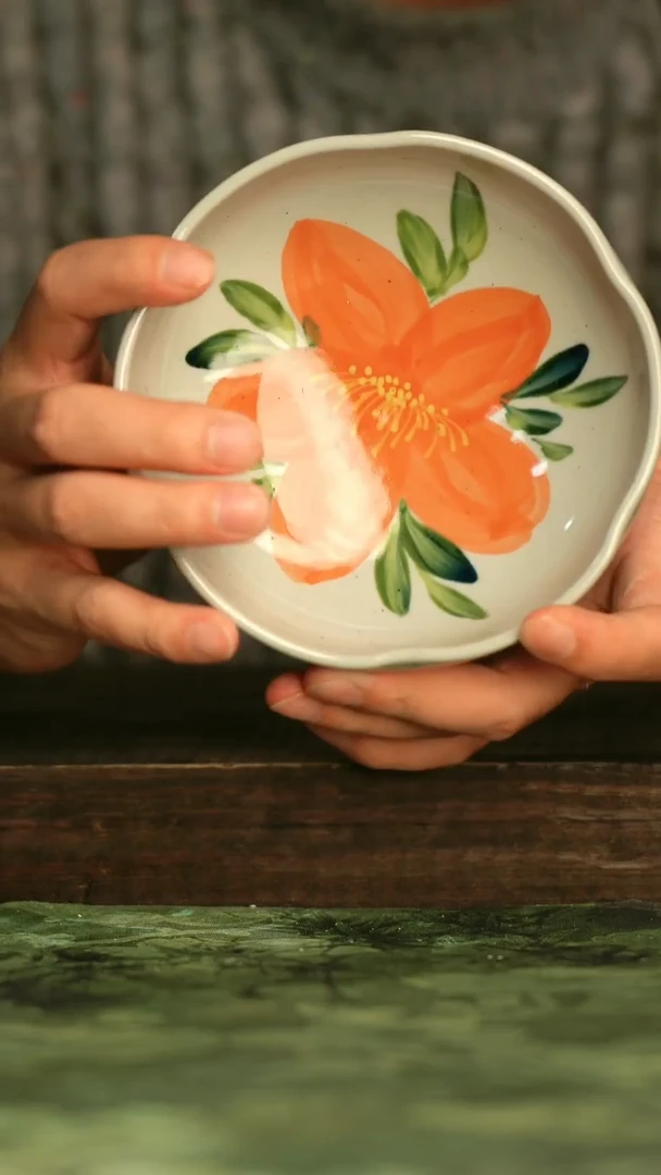 陶瓷青诗集手工手绘瓷器