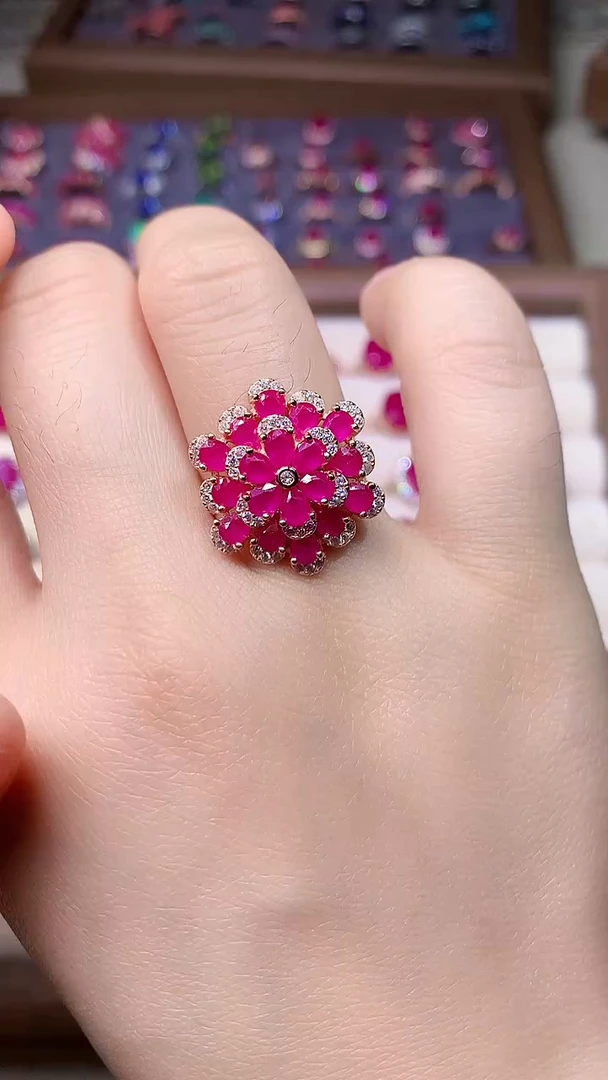 【闪购商品】红宝石戒指银S925镶嵌000