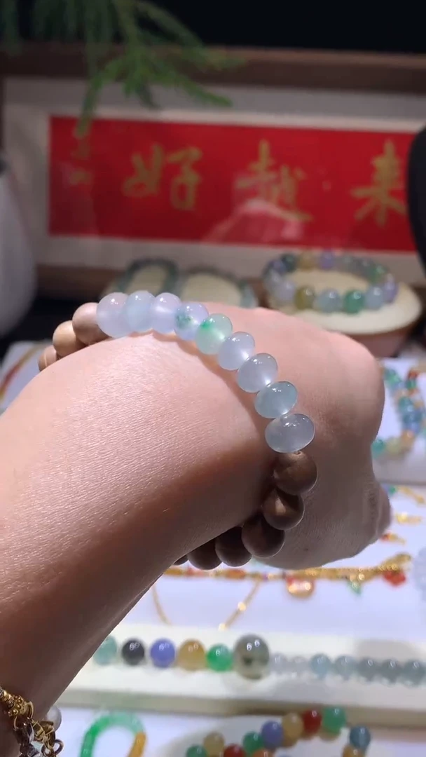 未镶嵌定制翡翠8*6卡珠链