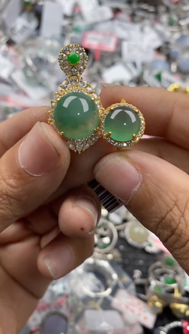 银S925镶嵌戒指翡翠15             4