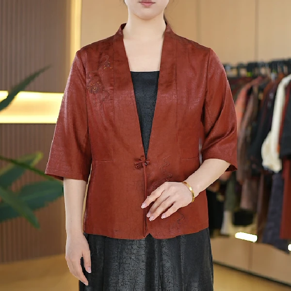 新款重磅归裂纹刺绣西装外套HJ803