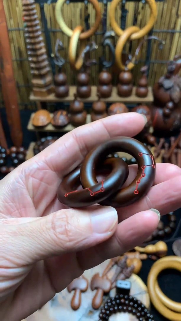 【闪购商品】木枣木刻字小乾坤圈一物一拍