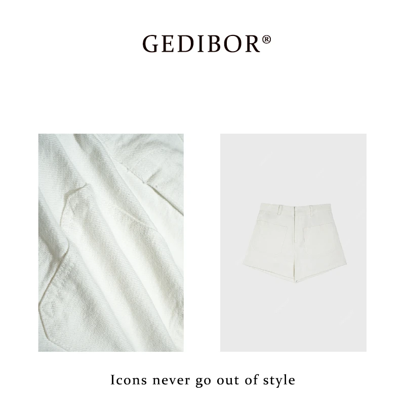 反季清仓！【GEDIBOR】“白牛”显瘦高级百搭高腰牛仔短裤