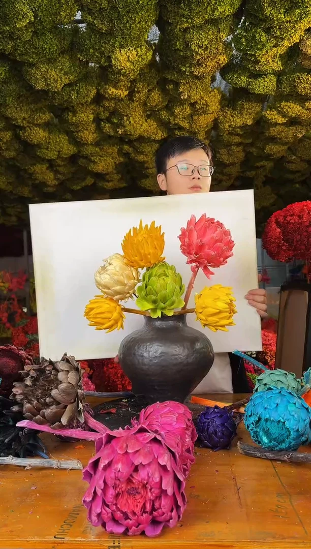 144   山前小麦 · 多色永生洋蓟 6枝