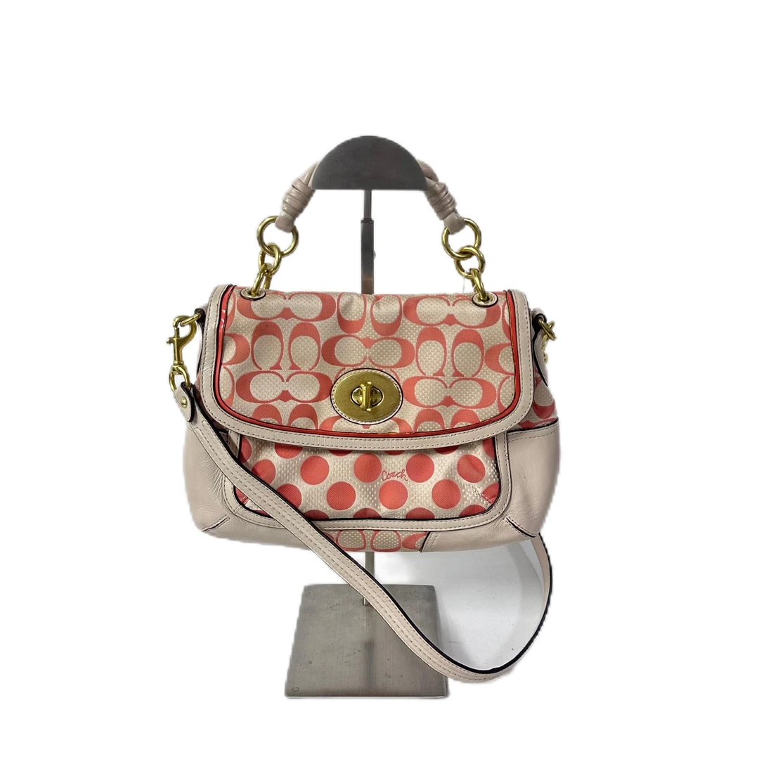 95新 COACH/蔻驰 经典老花帆布拼皮手提单肩斜挎包 SH-30172-A