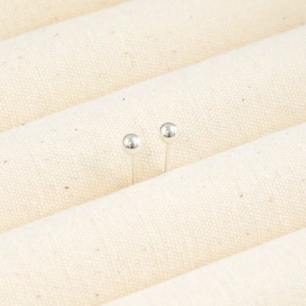 足银耳饰 足银999豆豆纯银耳钉简约百搭气质小众极简首饰养耳朵