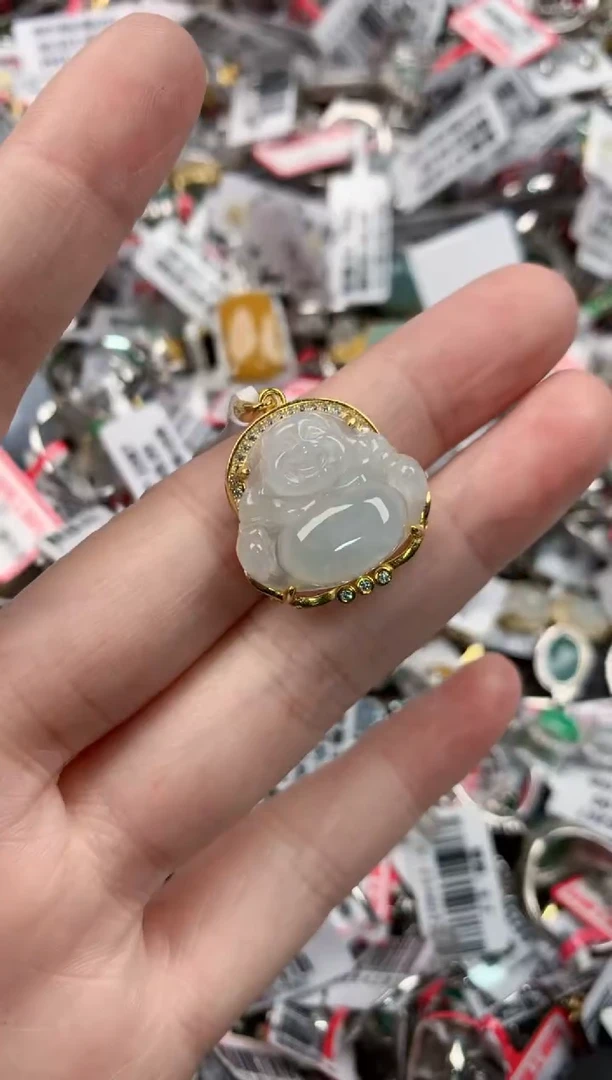 银S925镶嵌戒指翡翠666---6