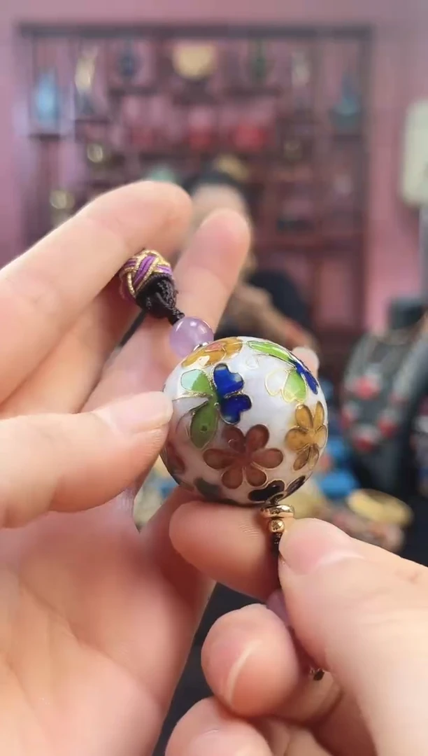 非遗 景泰蓝3.0单珠 绳子款 白色