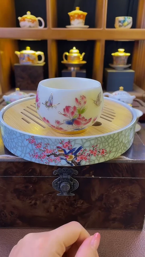 羊脂玉金玉满堂杯子