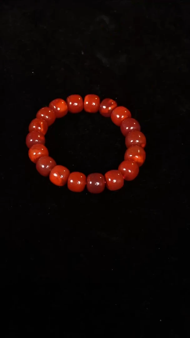 未镶嵌手串南红玛瑙双色老型单圈12.5M