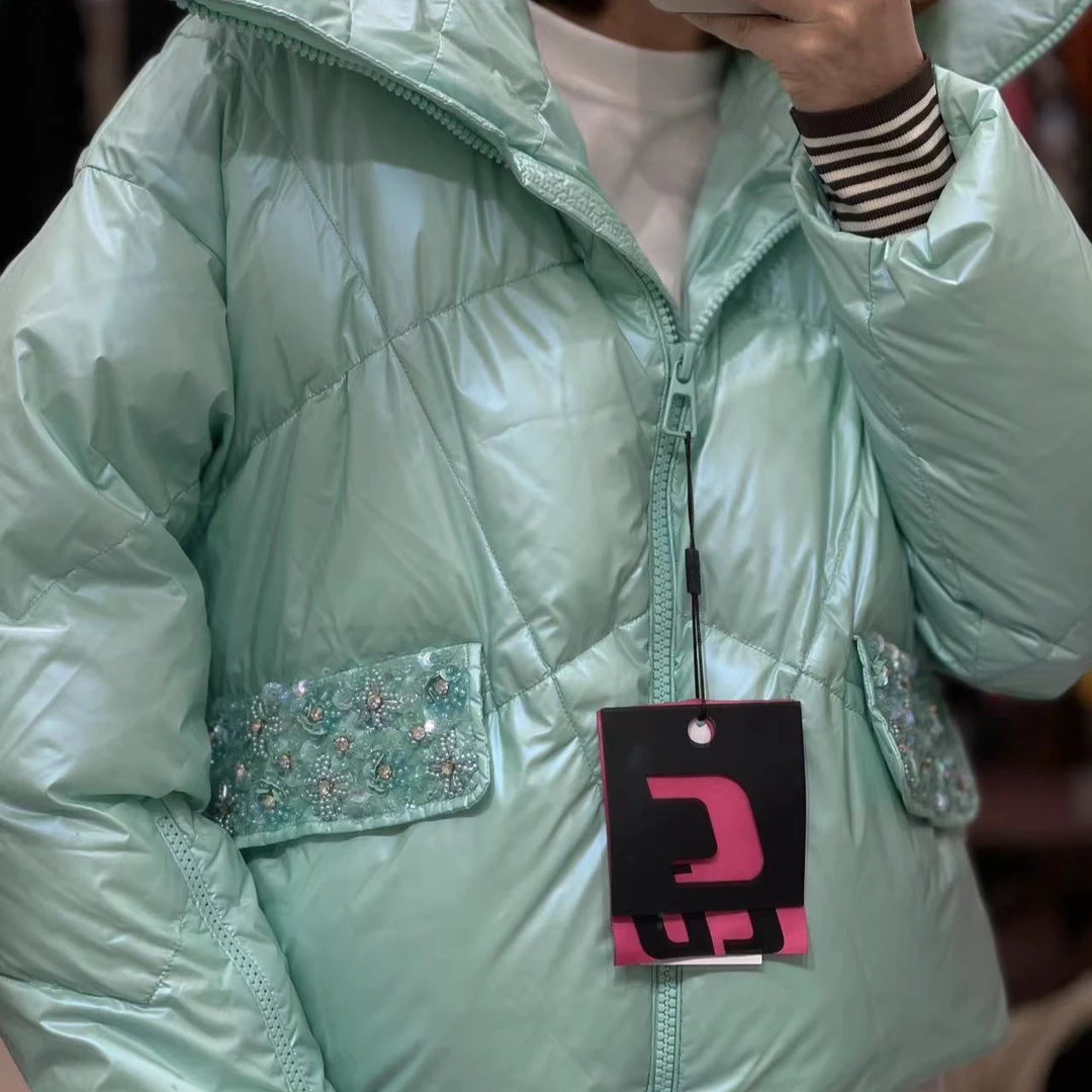 【首尔站】羽绒服长袖女连帽拉链时尚运动休闲秋冬短款女装