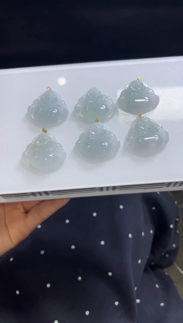 颈饰18K金镶嵌翡翠E4/多样性发一件/配绳子