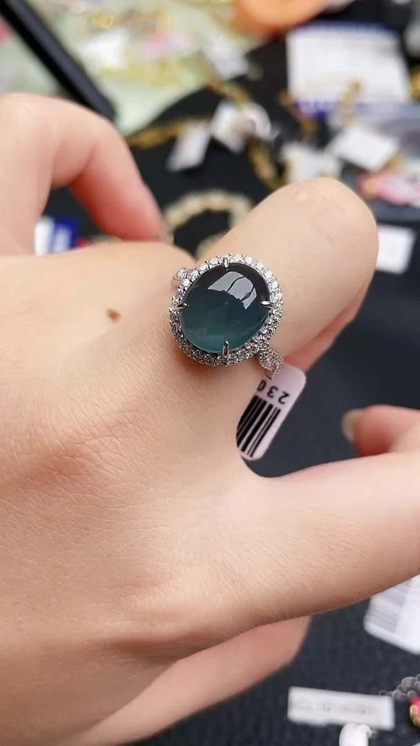 银S925镶嵌戒指翡翠52