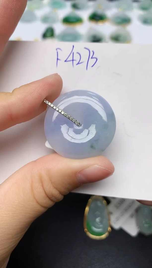 颈饰18K金镶嵌翡翠天然缅甸A货翡翠百元以上9元证书费自理