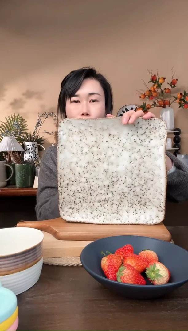 【闪购商品】瓷片11英寸异形窑变麻点大方盘微瑕