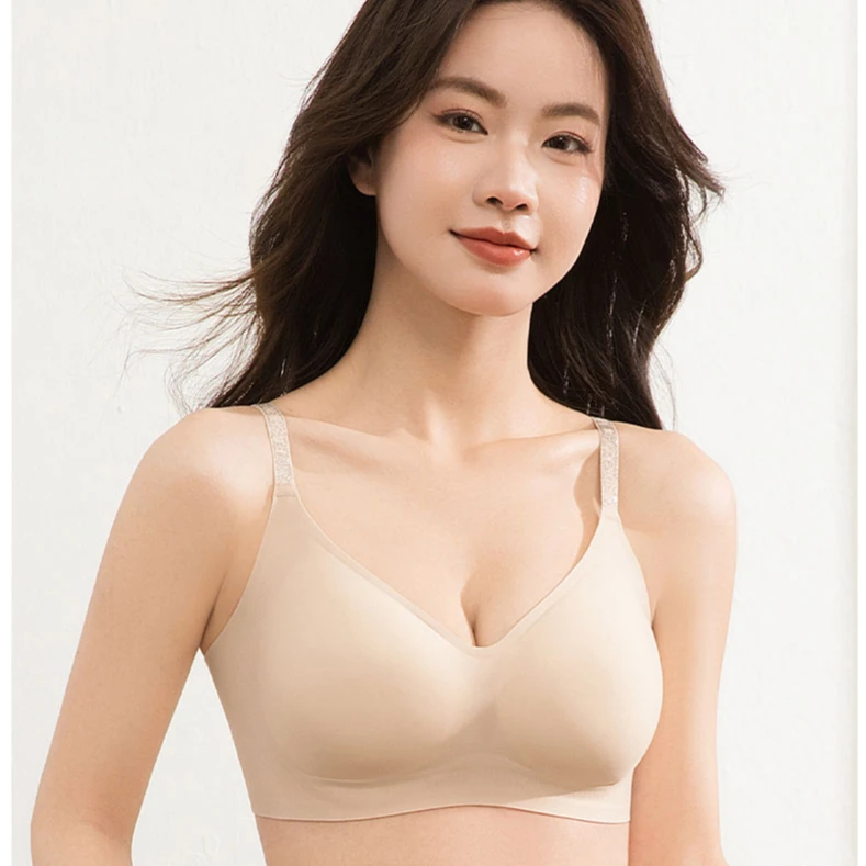 加兹尼37山茶花果冻无痕软支撑内衣女夏季薄款无痕美背新款文胸