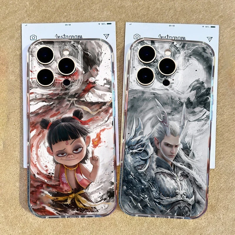 哪吒魔童适用苹果16PRO新款手机壳iPhone15新年14/13/软壳透明