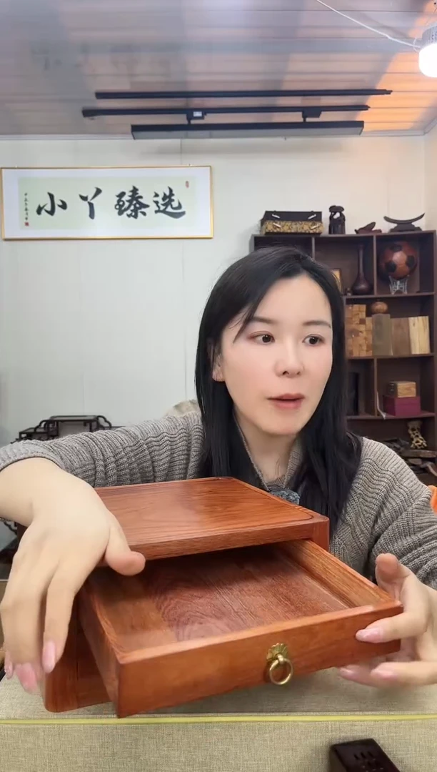 乌木类191大果紫檀茶饼盒木木木