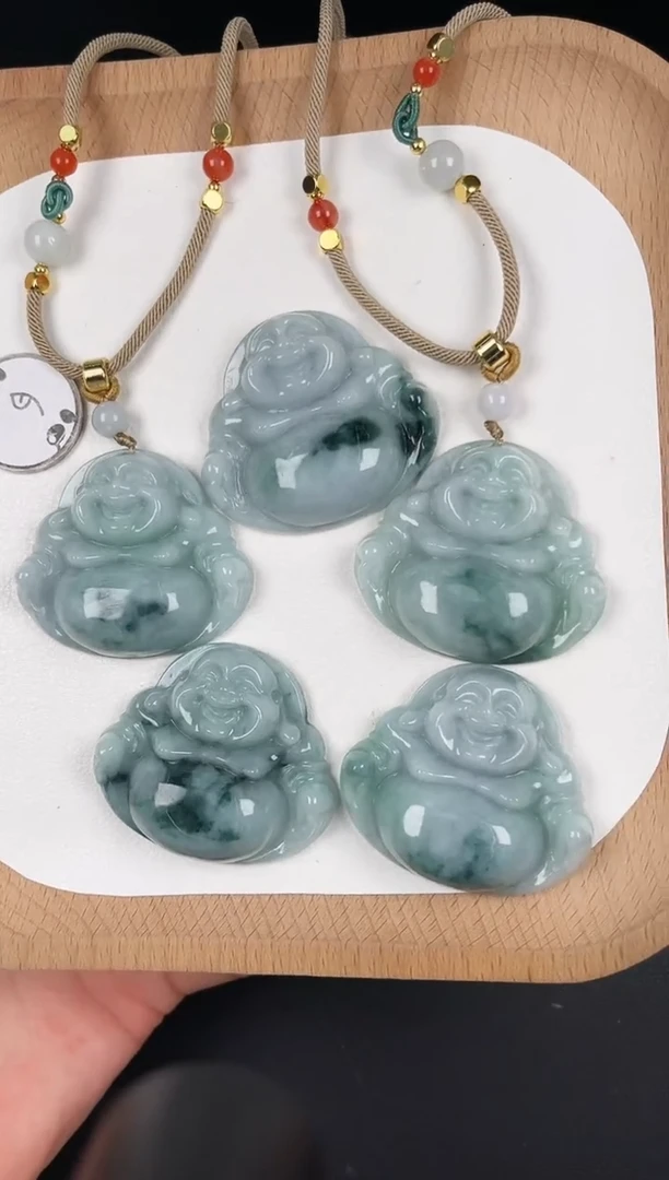 颈饰未镶嵌翡翠LC035蓝绿飘花中大佛+送同款绳子多样性发其一
