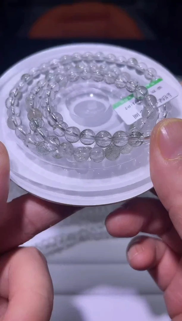 未镶嵌手链水晶J010-6mm绿幽灵多圈-多样性发其一