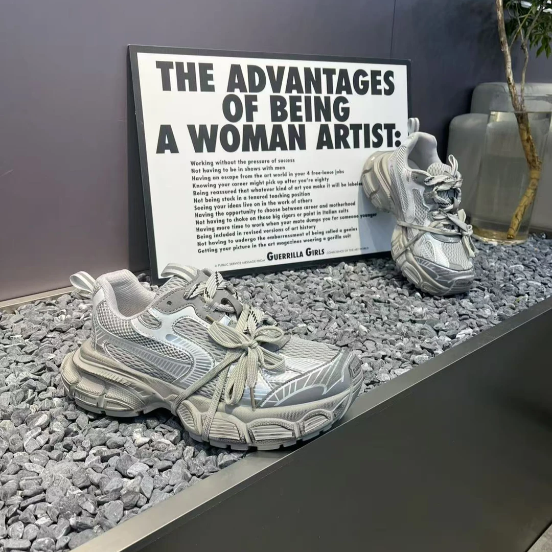 YS-春季新品透气网面轻奢百搭厚底复古3XL休闲风男士老爹鞋