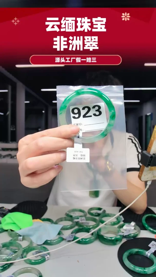 未镶嵌手镯石英质玉（非洲翠）60圈口923