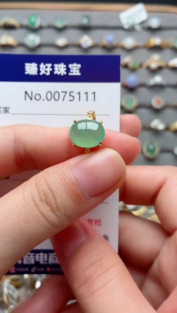 银S925镶嵌戒指翡翠.