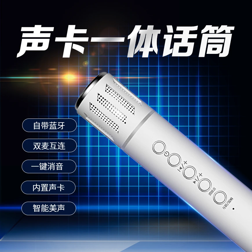 声卡话筒音响一体K歌充电家庭KTV全民K歌专业DSP连蓝牙手机