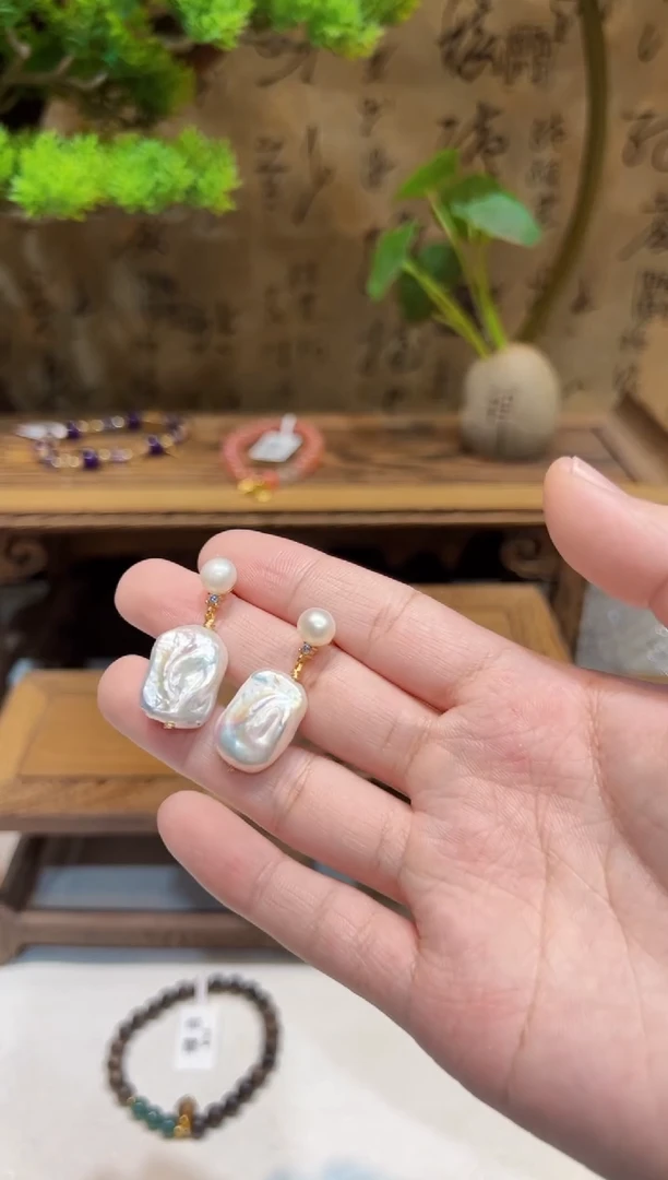 未镶嵌耳饰淡水珍珠耳饰@@