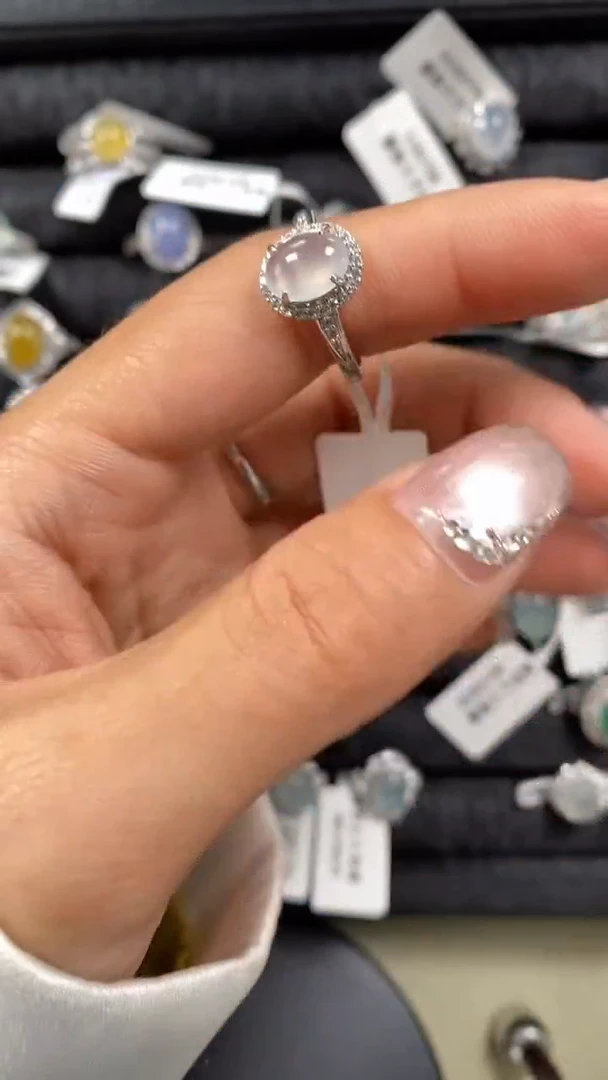 【闪购商品】翡翠戒指银S925镶嵌9598